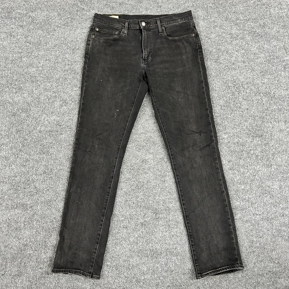 Levi's Jeans Mens Size 33 Black 511 Slim Fit Lyocell Stretch Denim Faded Stain
